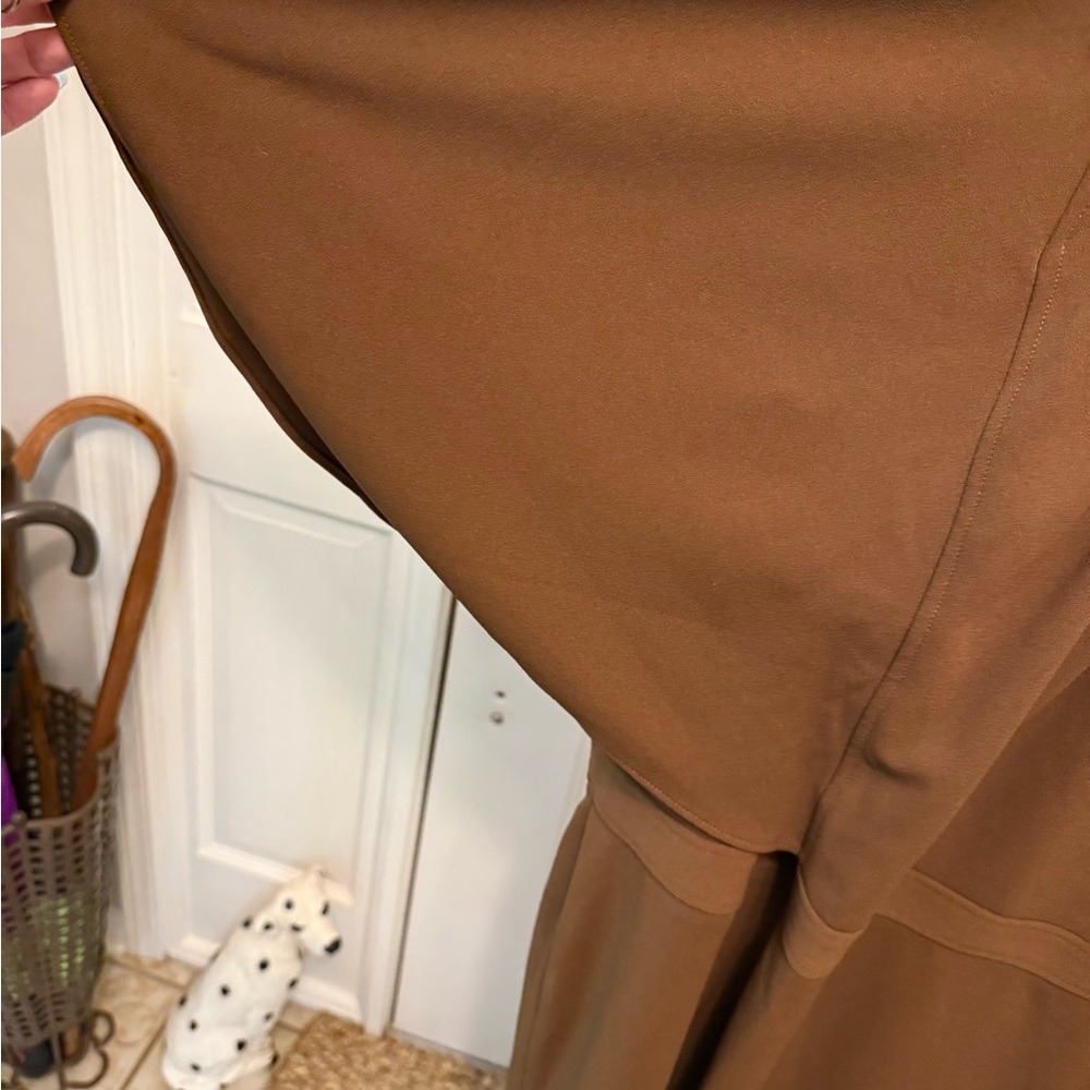 NWT Calvin Klein Minimalist Solid Color Brown Sheath Midi Dress SS 22W - Picture 5 of 11